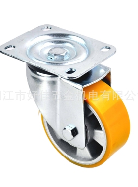 源头工厂直供125X50mm欧洲款重型平板万向铝芯聚氨脂PU脚轮