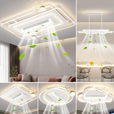 无叶风扇灯客厅2025年新款吸顶灯升级三代滚筒隐形电扇灯全屋灯具