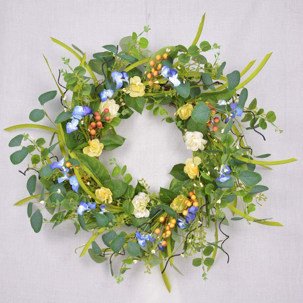 仿真尤加利叶花环春夏装饰亚马逊货源家居门饰挂件春季浆果花环,家居饰品,餐桌花艺,淘宝优惠券,粉丝福利购,淘宝优惠卷