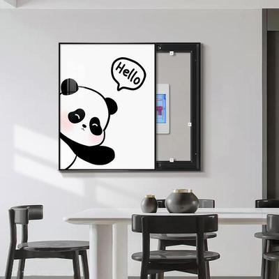 小清新电表箱装饰画竖版绿植开关盒遮挡挂画免打孔电源箱信号箱画