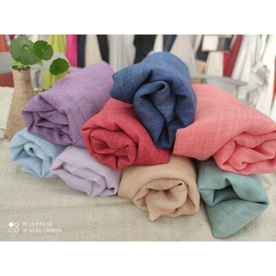 天丝苎麻炒色工艺超薄面料布料汉服装饰布艺多种颜色苎麻面料