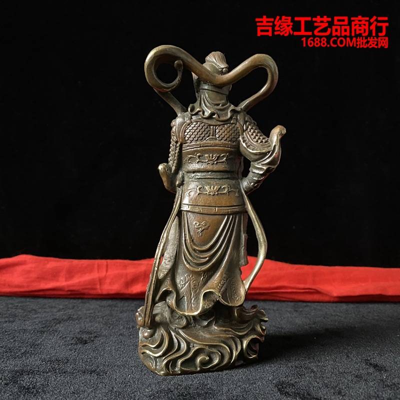 仿古关公韦陀铜像摆件家居装饰品工艺品摆伟陀站像