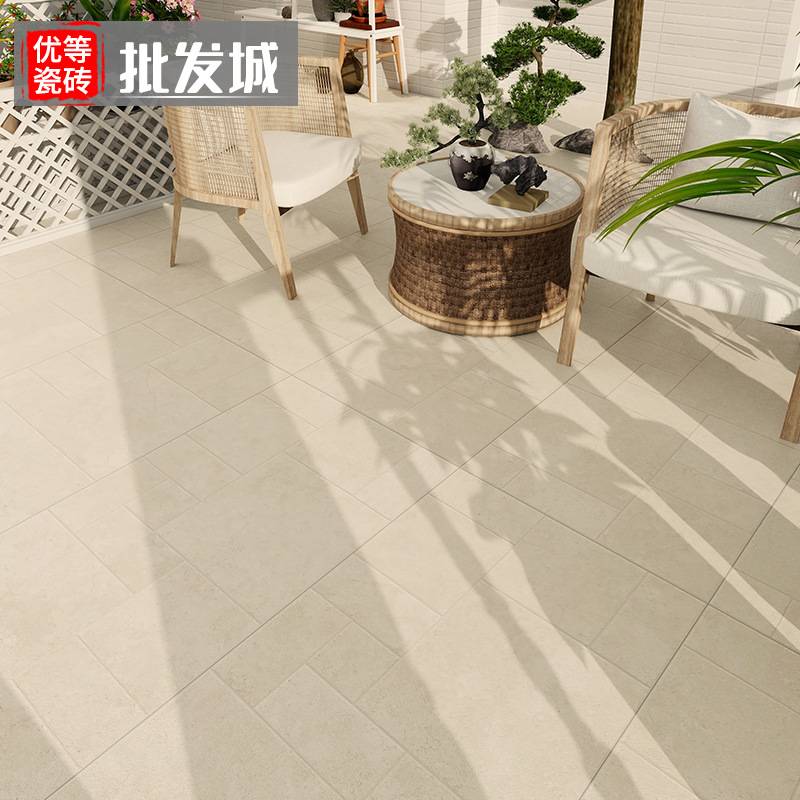 户外庭院600×1200仿莱姆石瓷砖农村自建房花园阳台抗冻仿古地砖
