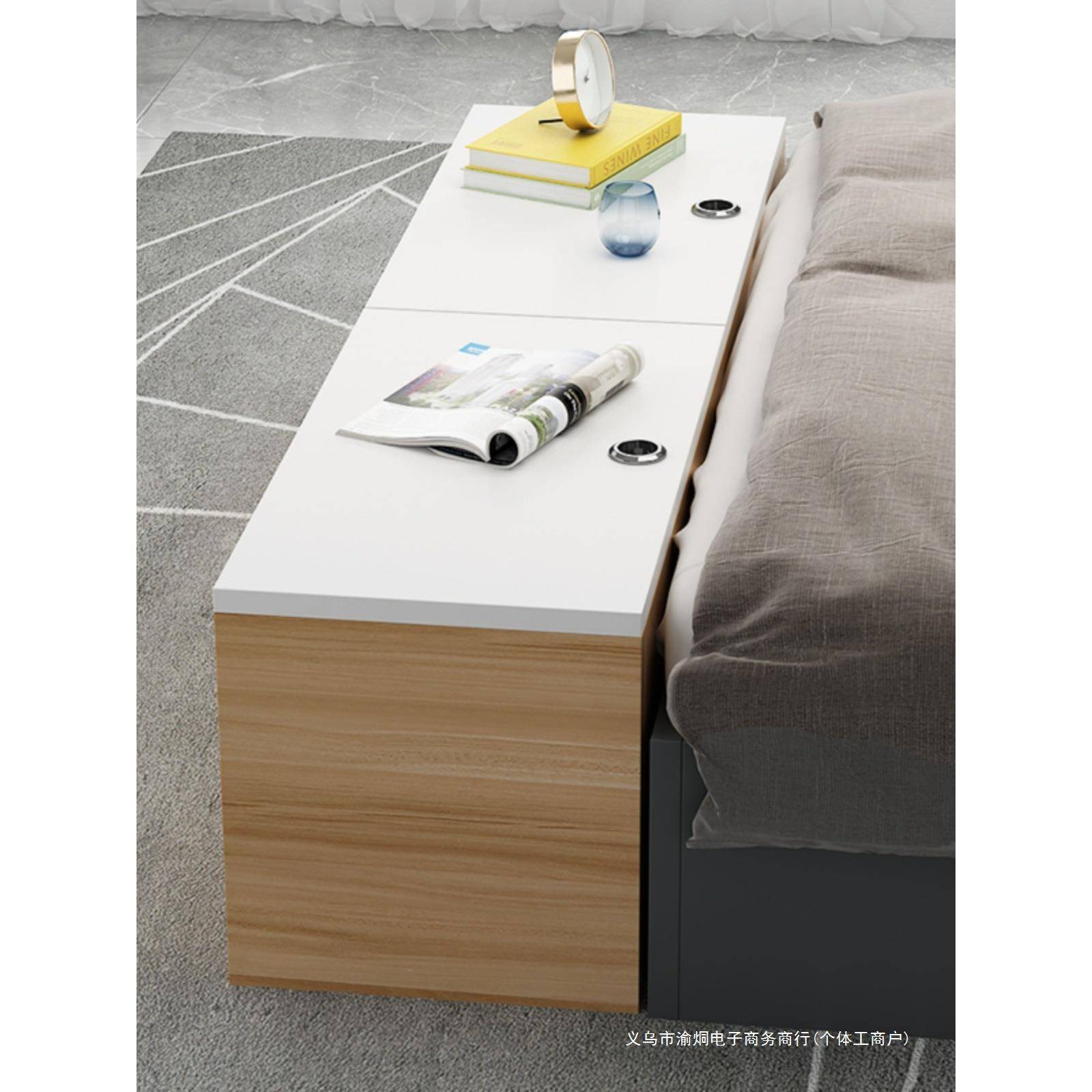 实木0035可订床边夹缝柜床头长缝条柜沙发边柜隙床加长尾柜加宽柜