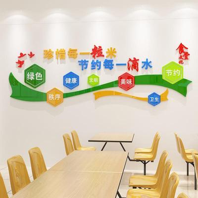 学校珍惜粮食标语贴画餐厅饭店墙面装饰餐馆食堂文化创意布置墙贴