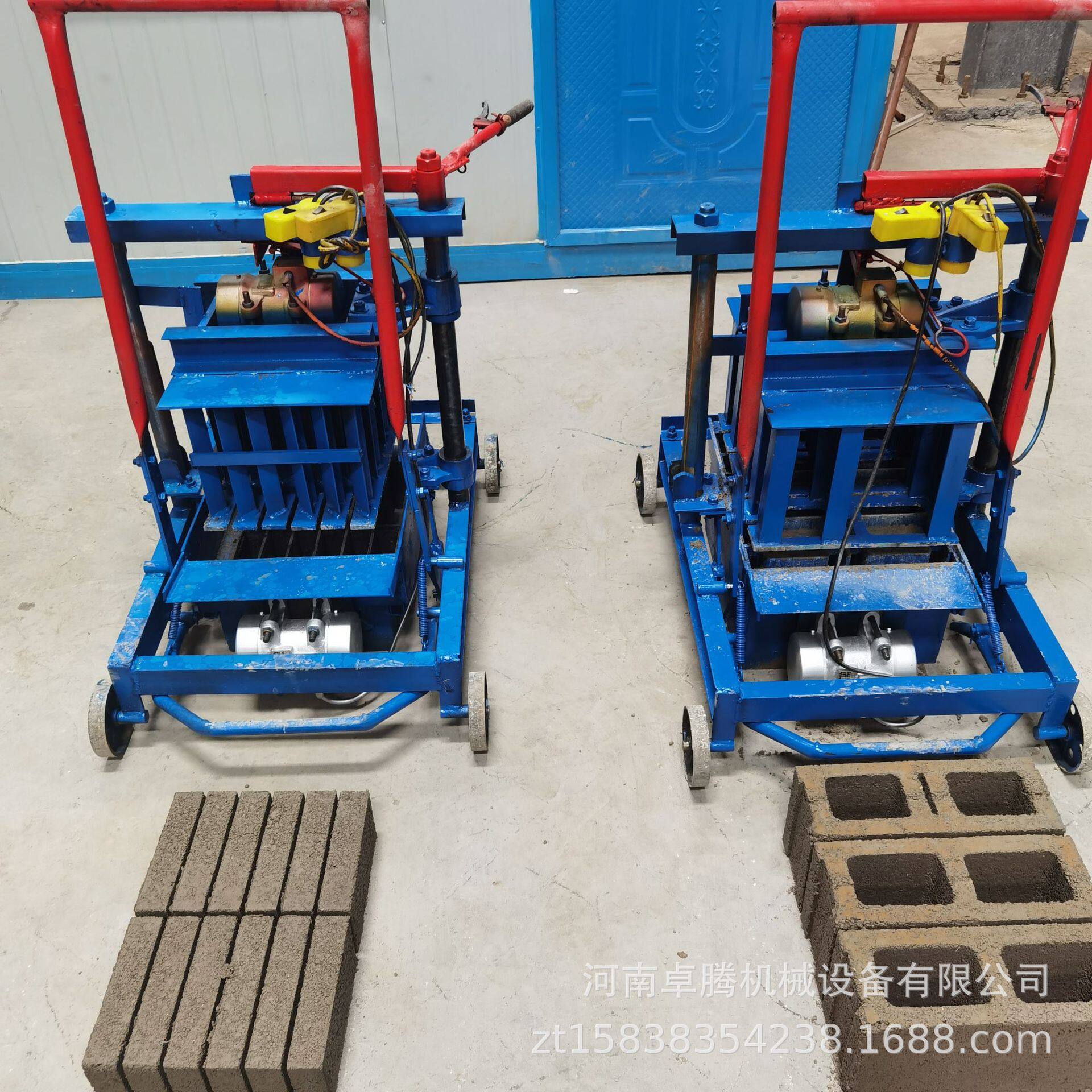 家用小型垫块压砖机水泥面包制砖机混凝土砌块成型机移动空心砖机