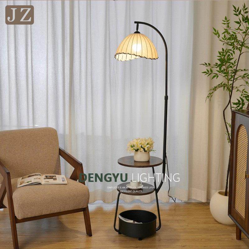 中古风落地灯客厅沙发旁边茶几氛围灯主卧室床头柜置物架一体灯具,家装灯饰光源,装饰落地灯,淘宝优惠券,粉丝福利购,淘宝优惠卷