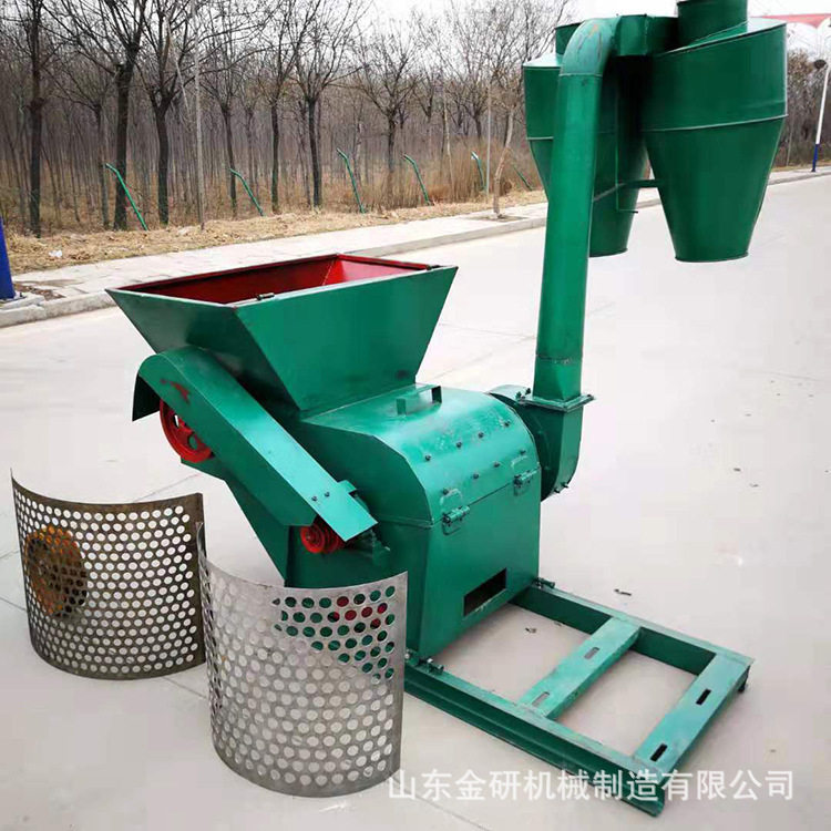 稻壳谷物打粉机家庭喂牛喂猪用的打草机大型沙克龙秸秆草料粉碎机