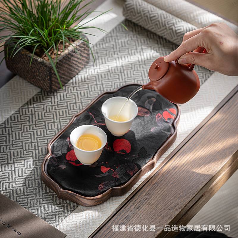 一品造物北美黑胡桃木茶托盘壶承茶具干泡台小茶盘家用茶点盘果盘