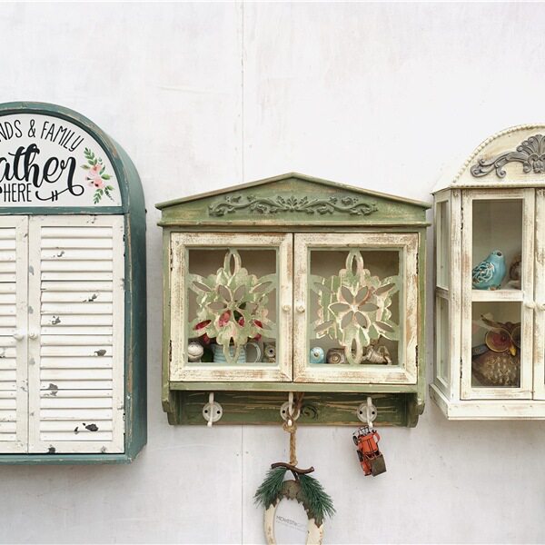 r^厨房吊柜壁柜挂墙饰阳台双门板木雕花储物柜墙壁装饰置物柜实木