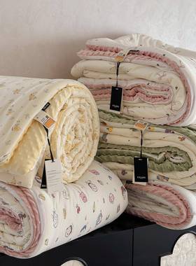 CELING秋冬一面软糯针织棉一面安抚豆豆绒单双人保暖可水洗被芯