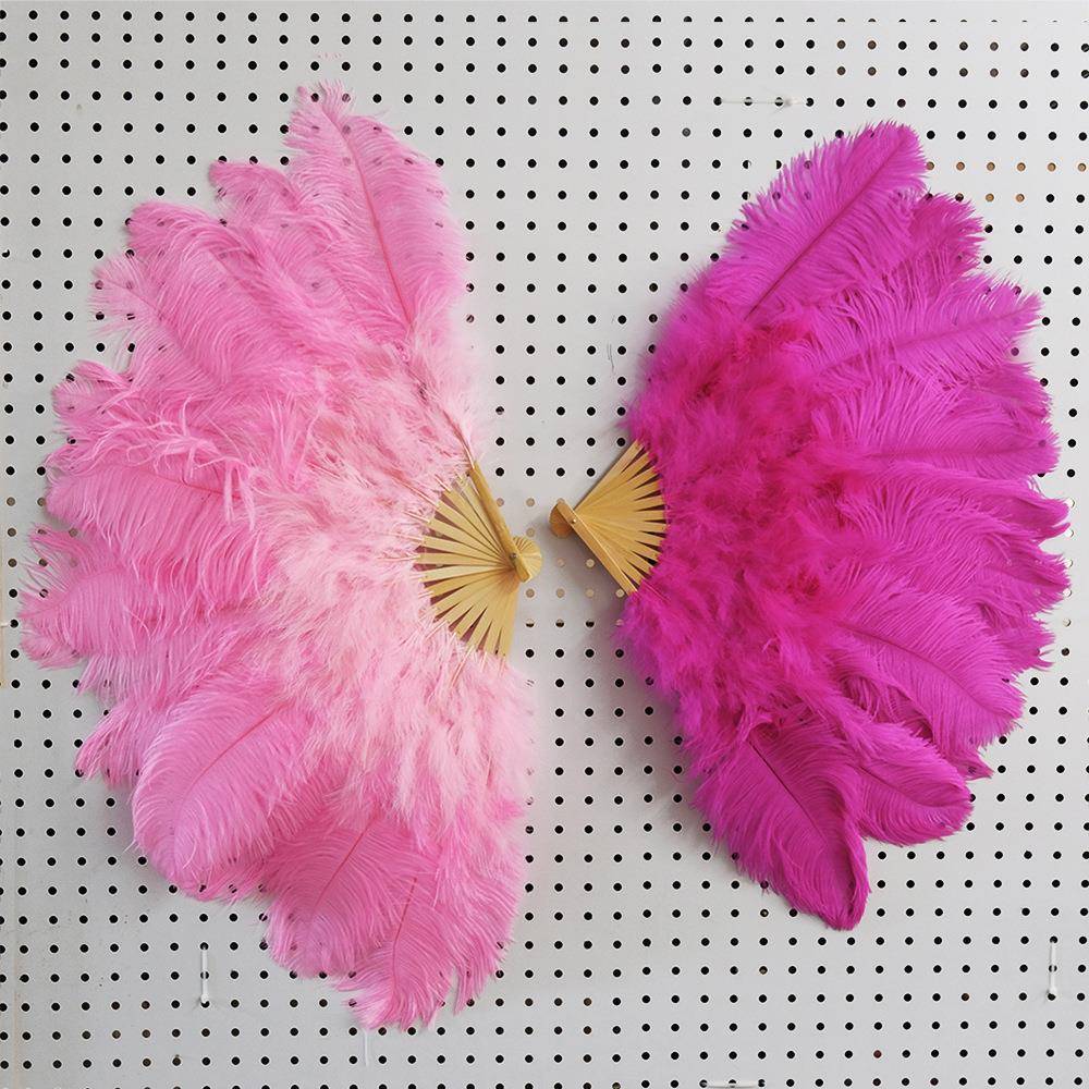 鸵鸟毛扇子舞演台肚皮小号演酒吧唱BDQ会舞蹈道具鸵鸟羽毛舞扇出