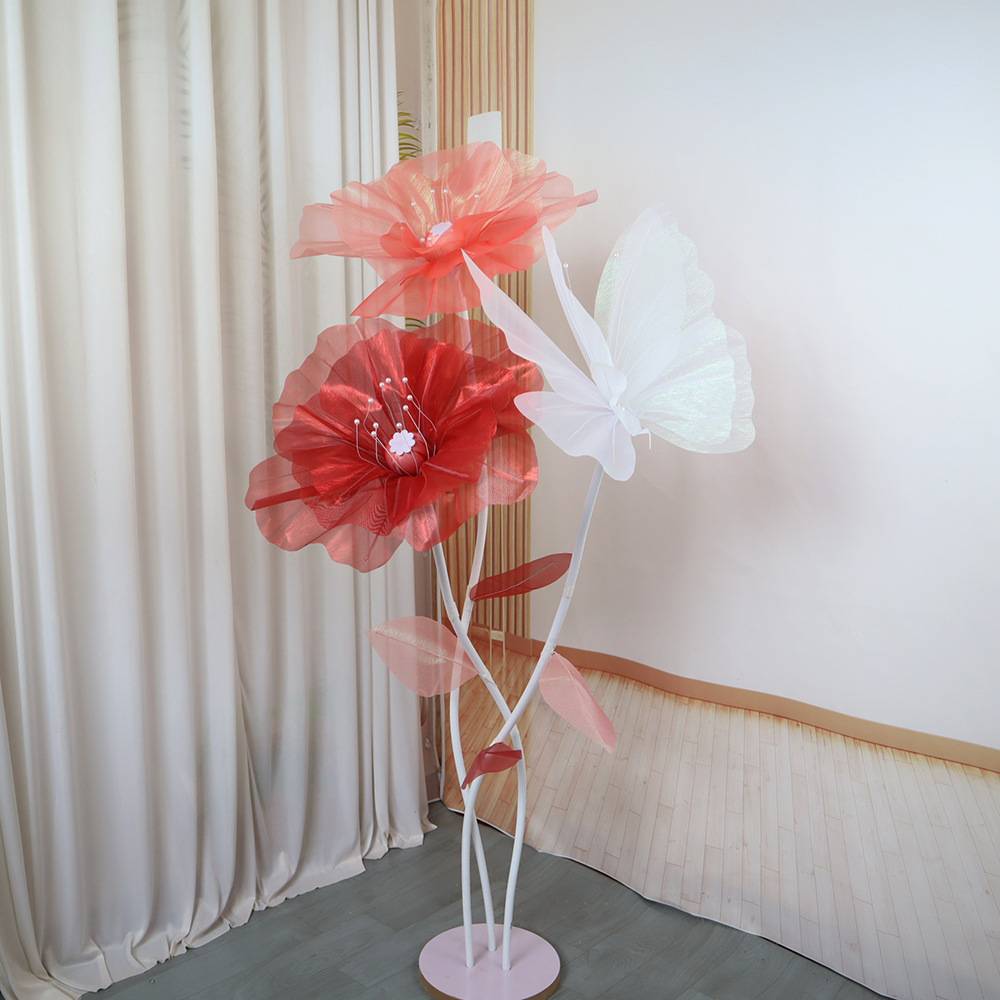 蝴蝶结婚浪漫婚礼布置客厅卧室婚房丝网花装饰展厅摆件