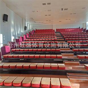 体育场电动伸缩看台座椅手动电动活动看台座椅伸缩软包椅篮球馆椅