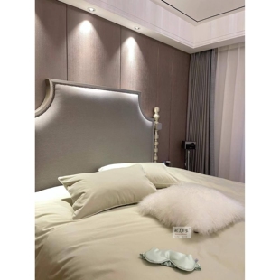 4Iart床莫里印象美家轻奢实木6尺5尺橡木香槟色婚4冰柱床