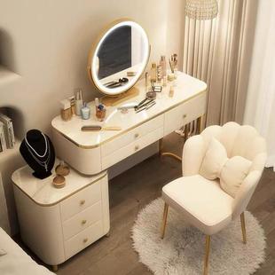 全实木岩板梳妆台妆台轻奢一体台面免安装甩卖便宜网红卧室梳妆台