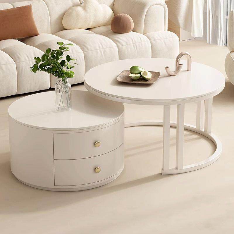 奶油风简易岩板茶几客厅家用2025新款可伸缩轻奢感小户型茶健之章,影音电器,DIY配件,淘宝优惠券,粉丝福利购,淘宝优惠卷