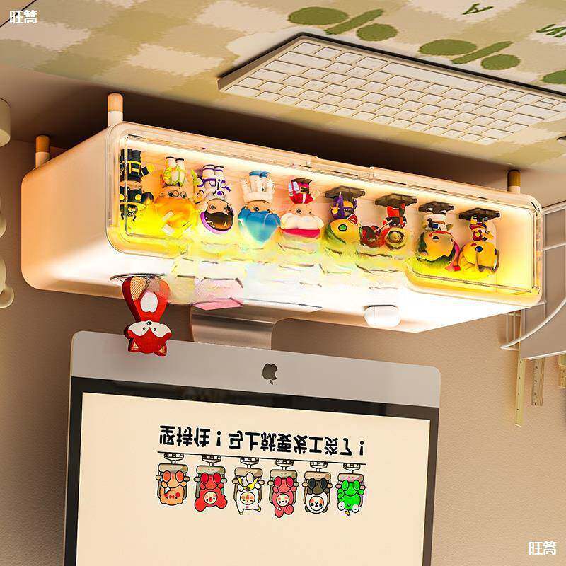 电脑显示器架桌面收纳办公室工位带抽屉台式改造好物置物