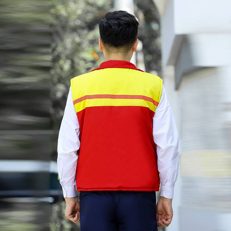 工作服棉马甲男冬季环卫工人保暖马甲汽修车间坎肩反光劳保马甲