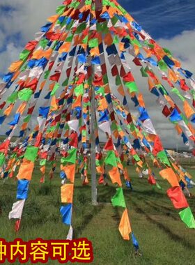 经幡旌旗隆达五色旗观音财申度母莲师百字明文殊环保龙达21面10米