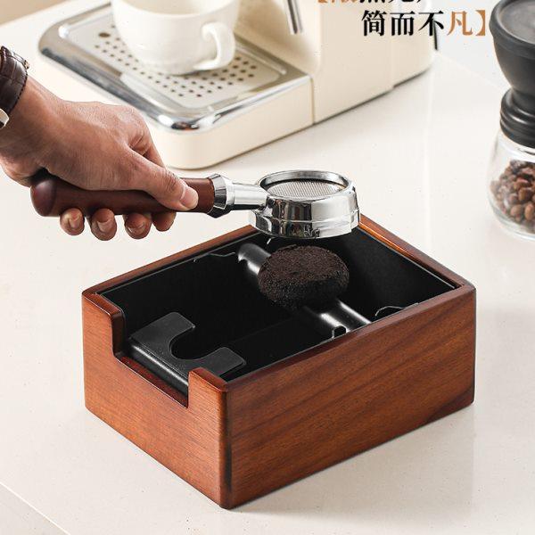 咖啡渣桶木质敲渣桶压粉座咖啡渣收纳盒废渣粉渣盒压粉垫压粉底座