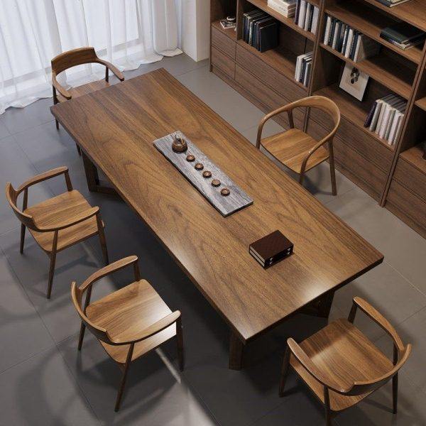 侘寂风南美胡桃木实木茶桌椅组合新中式家用阳台茶台客厅大板书桌,住宅家具,家用茶台/茶桌,淘宝优惠券,粉丝福利购,淘宝优惠卷