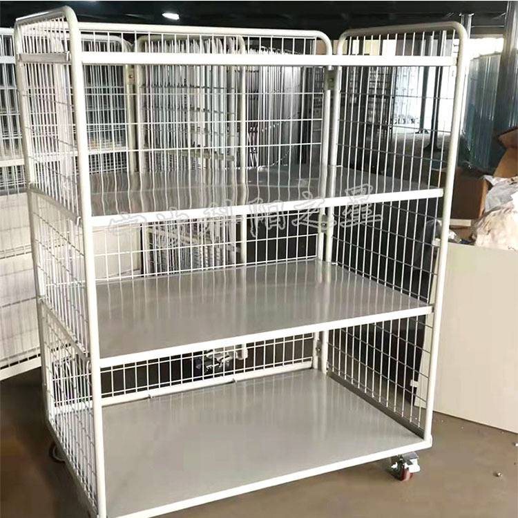 仓储笼车折叠物流台车网格推拉车仓库手推理货周转车搬运工具推车