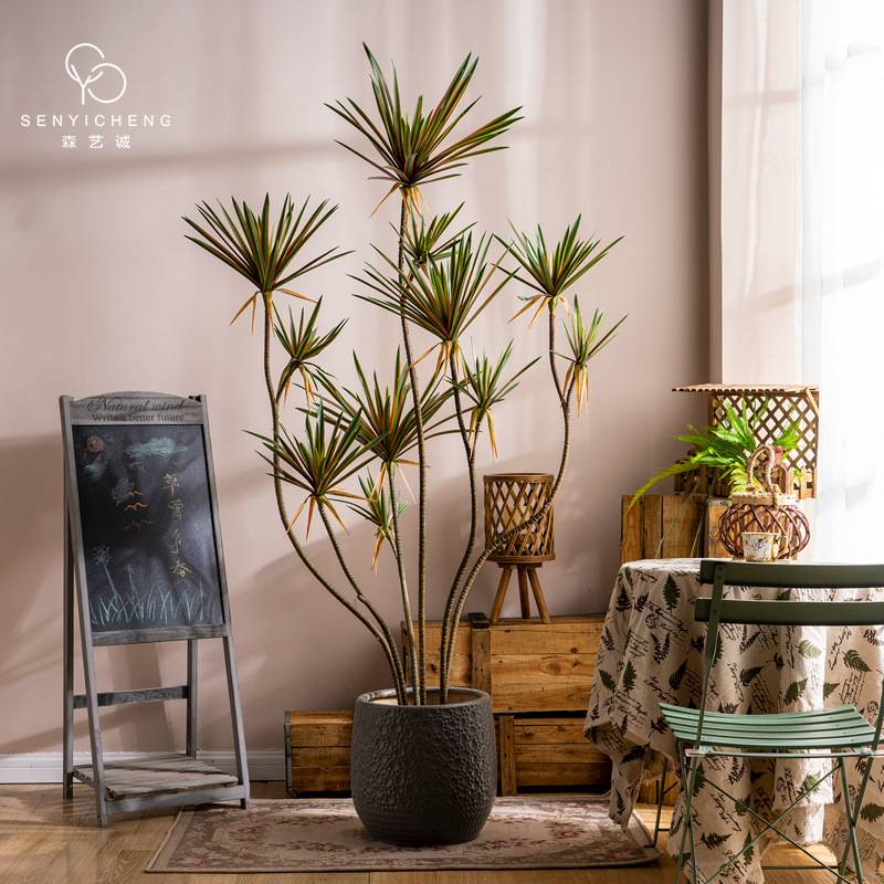 大型仿真植物千年木龙血树假树盆栽室内客厅仿生绿植装饰造景摆件