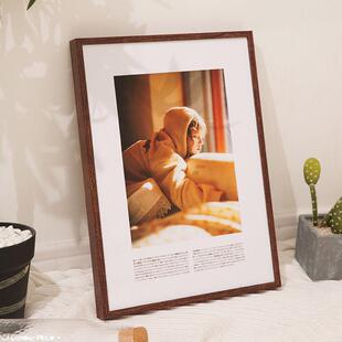 木纹细窄边铝合金画框外框装裱挂墙相框A1任意尺寸定制广告A2海报