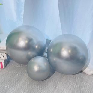 加厚金属铬色气球银色5寸10寸12寸18寸36大小球生日派对装饰汽球