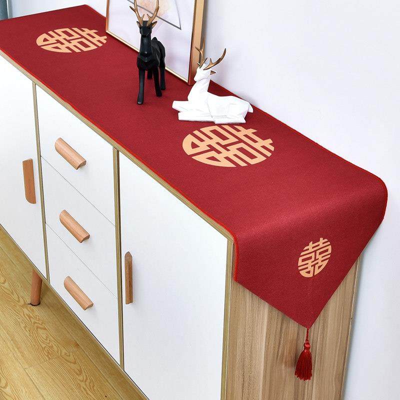 红色结婚喜字桌旗中式婚礼喜庆订婚桌布餐桌茶几鞋柜电视柜盖布,3C数码配件,USB多功能数码宝,淘宝优惠券,粉丝福利购,淘宝优惠卷