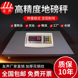 友声电子地磅秤小型1 3吨小地磅带围栏称猪牛地磅秤工业物流园5吨