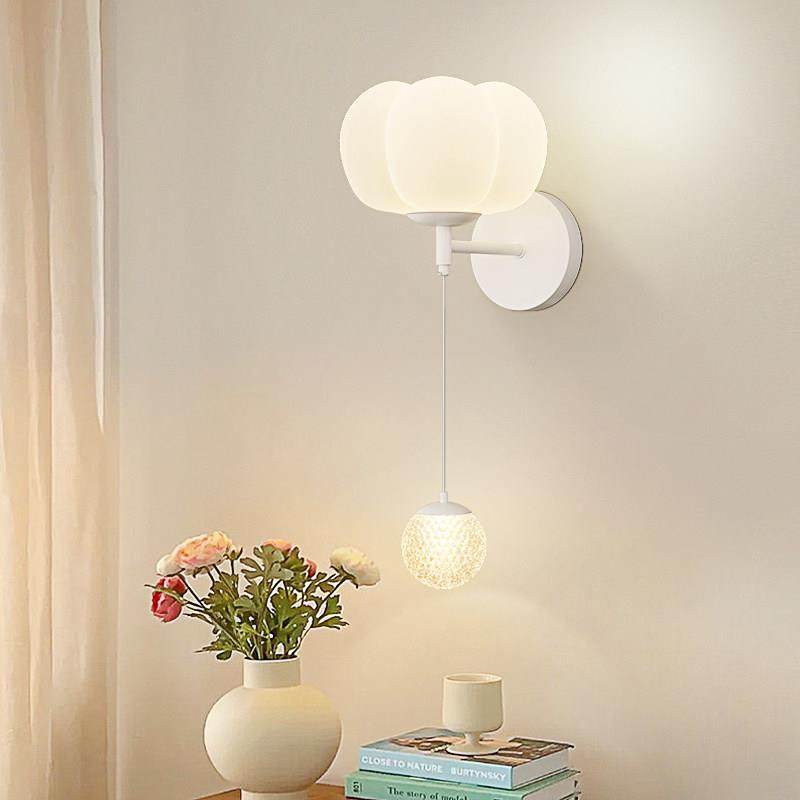 奶油风卧室床头灯壁灯现代简约温馨南瓜儿童房灯客厅电视背景墙灯,3C数码配件,USB多功能数码宝,淘宝优惠券,粉丝福利购,淘宝优惠卷