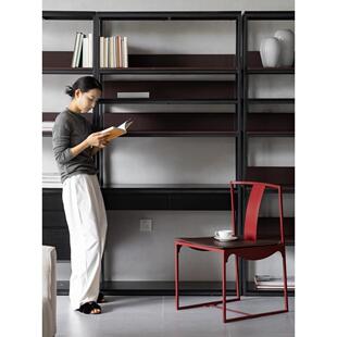 若耐家具书房/游乐椅旁“峡谷红单人椅全皮坐垫新中式太师椅”