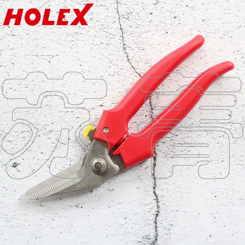 德国霍夫曼HOLEX 组合剪 弯头 有回动弹簧 手柄带塑料护套 190 mm