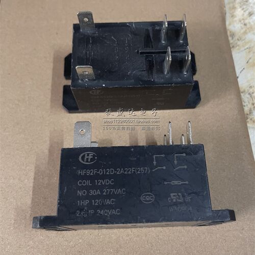宏发继电器HF92F-012D-2A22F 2A21S两组常开6脚30A277VAC快连接式