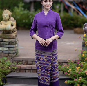 中老年女装傣族演出服装旅游拍照服装女气质女士上衣民族长袖服饰