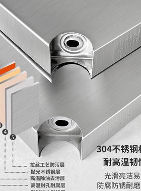 c钢s加厚304不绣房钢锈厨置物架带轮不锈架微波烤箱夹F7799MS8炉