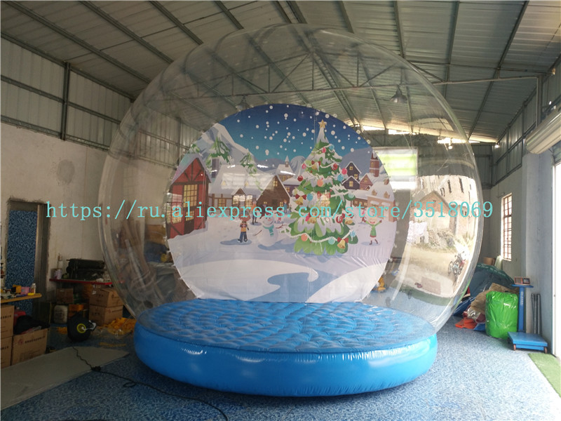 圣诞节气模 充气雪花球pvc充气展览球水晶透明球商场酒吧装饰气模