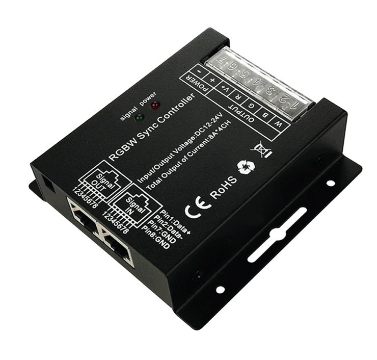 RGBW控制器无线网线同步RGBW灯条控制器LED四回路控制器4CHX8A