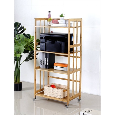 ?打印机置物架落地移动书架办公室实木推车放置柜边柜桌下储物架