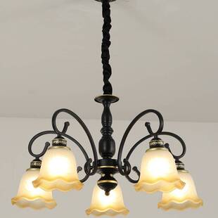 美式复古吊灯简约创意铁艺客厅灯轻奢简欧仿古吊链灯具厂可换灯泡