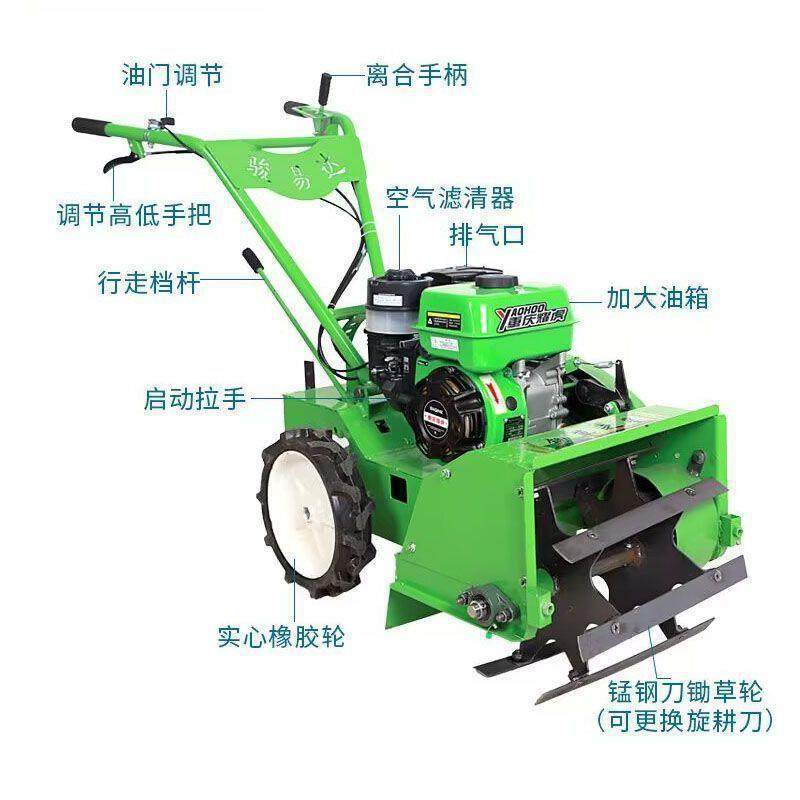 骏达柴SAP油汽油易四多功能驱微耕机旋开耕沟除草机行走轮小型大