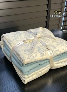 A类婴母全TEW棉级纯棉双层纱四件套学生儿宿舍三童件套被套工厂