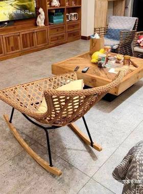 网红摇奢摇椅人IHT成人躺椅龙虾椅藤大编藤椅轻台阳客厅卧室懒人