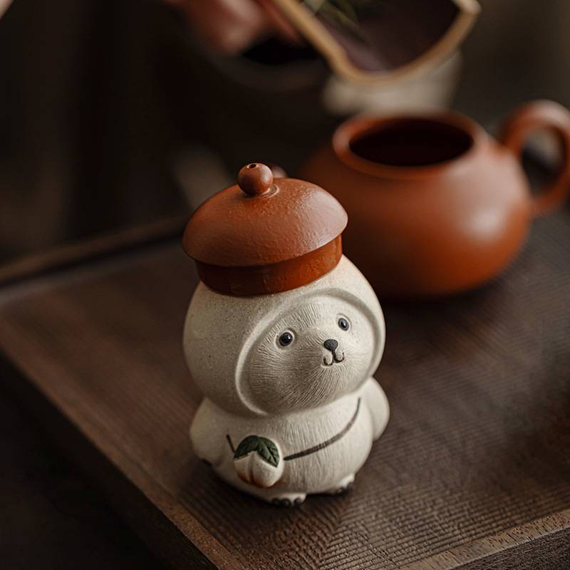 宜兴紫砂茶宠小摆件茶盘茶玩迷你可爱生肖可养招财小动物茶道配件