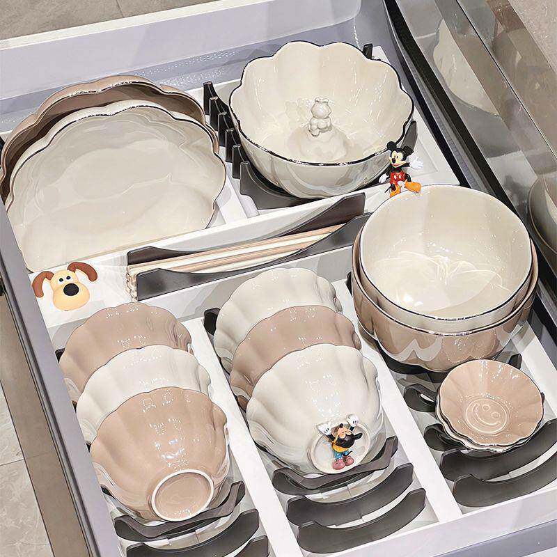 高颜碗值碟套装家用2筷02新5款碗盘子组CLI合轻奢陶瓷碗餐具感