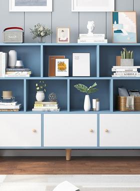 本木自在柜书架落地书OSE型客厅置简物架卧室收纳柜储小物柜易飘