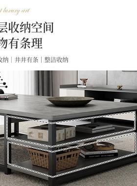 家茶几客厅VDN用简约奢现轻代小户型岩板色泡茶台办公小室长方形