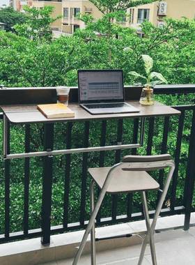 阳栏杆挂HYN台桌可折叠升台降外户吧桌露台桌子窗台护栏悬挂桌折叠桌